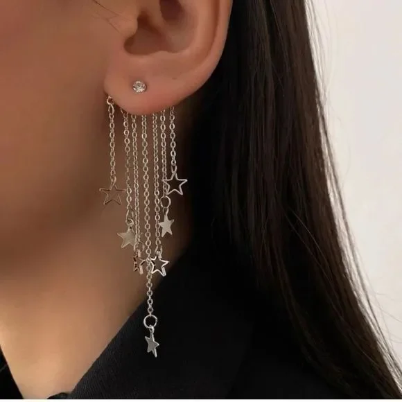 Multi star dangle drop earrings #175 - Picture 1 of 7